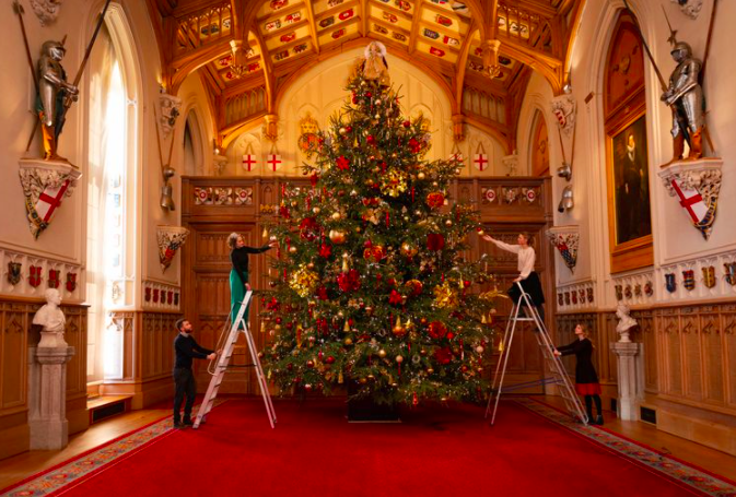 Windsor Castle Is Decorated For Christmas